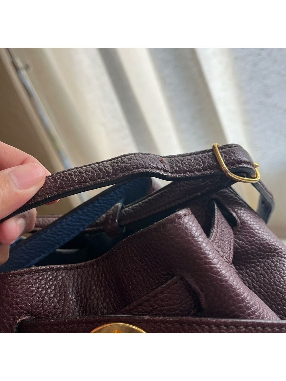 MULBERRY ABBEY BUCKET SHOULDER BAG IN BURGUNDY - Picture 8 of 14